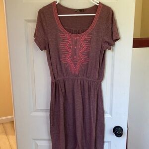 Prana Women's Midi Dress in Maroon and Pink